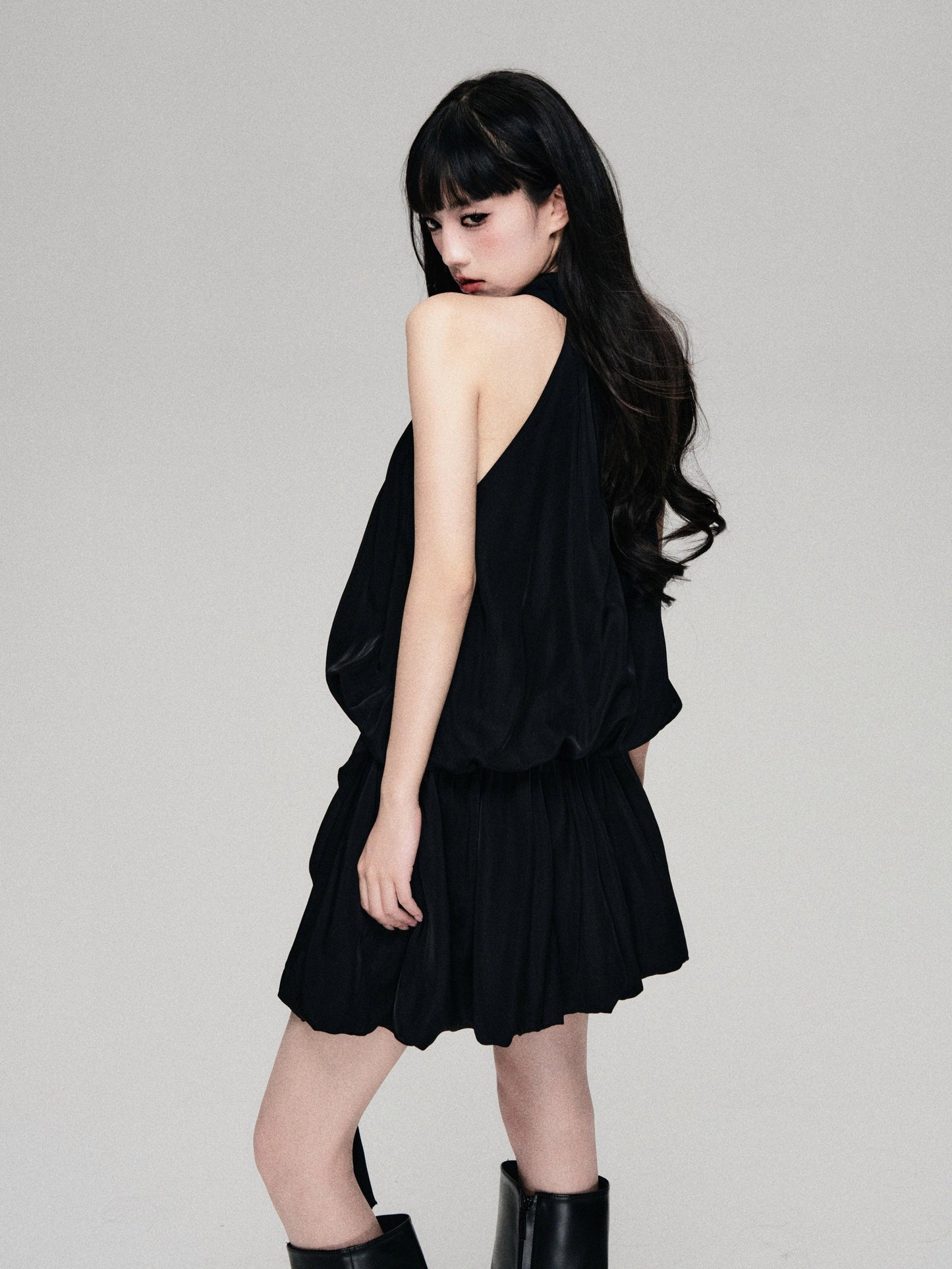 Luluswings Halter Neck Bubble Hem Mini Dress - Cocktail Attire