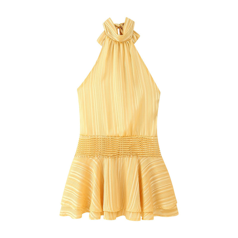 Winter Halter Satin Mini Dress