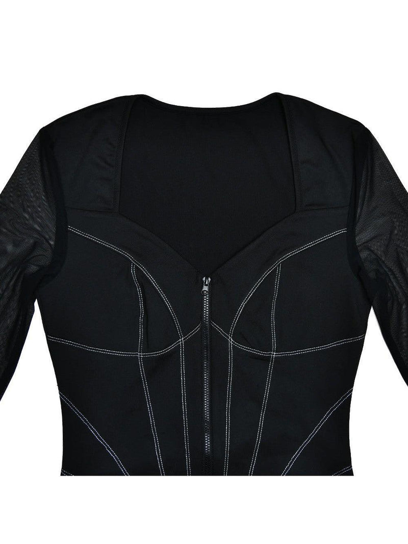 Mariam Full Sleeve Mesh See Through V Neck Jumpsuit