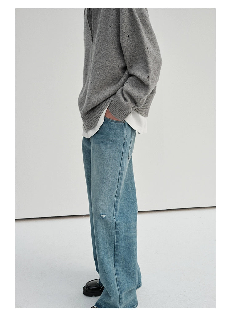 Irregular Distressed Open-knit Cardigan/vest