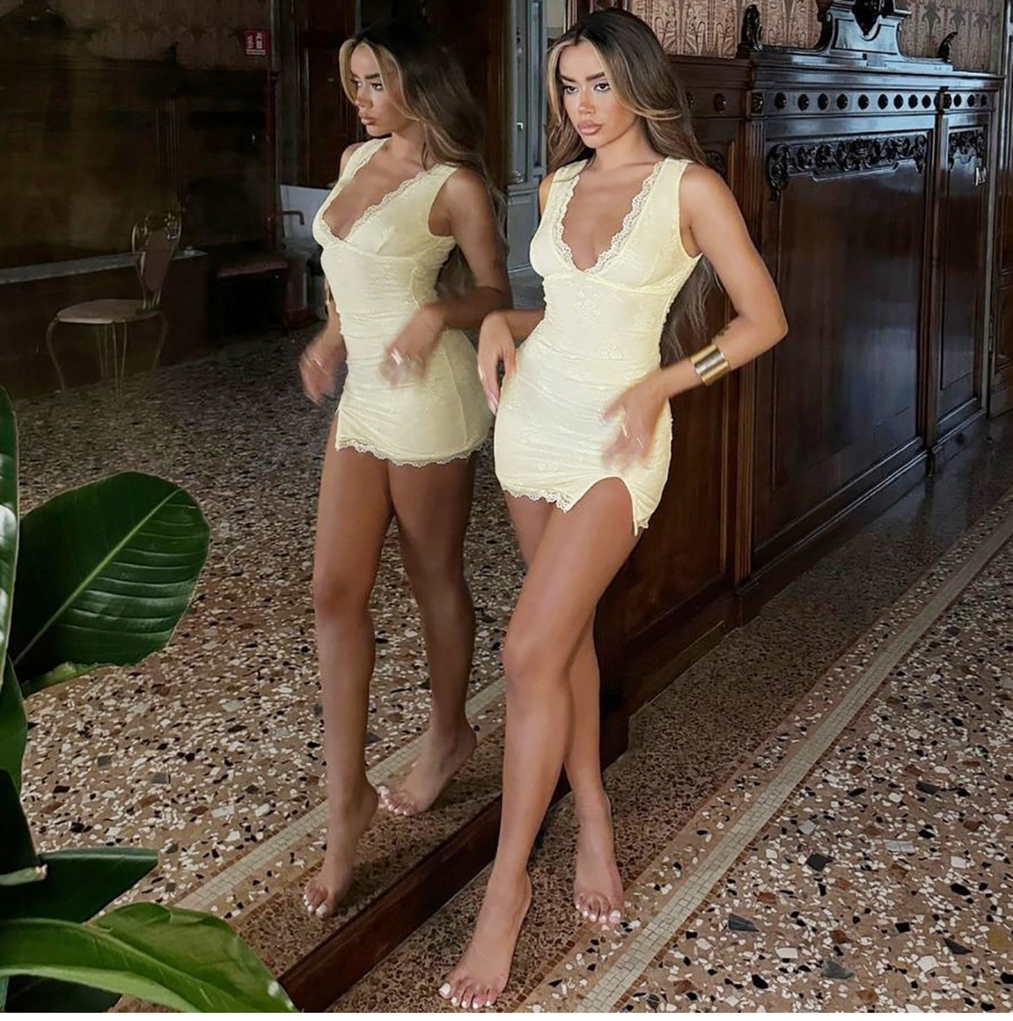 Grace V-neck Mini Dress
