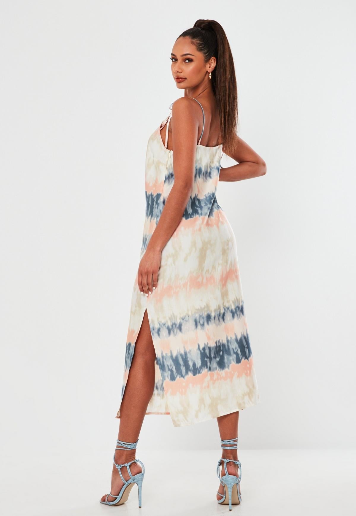 Clothing Suspender Split Tie-dyed Printed Maxi Dress