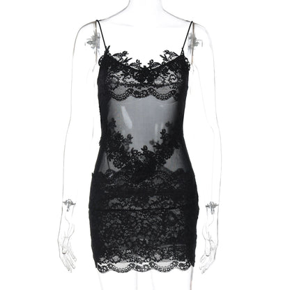 Whitleigh Lace Mesh Mini Dress