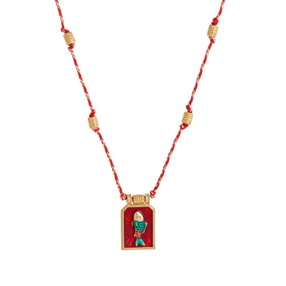 Color Cord Pendant Necklace