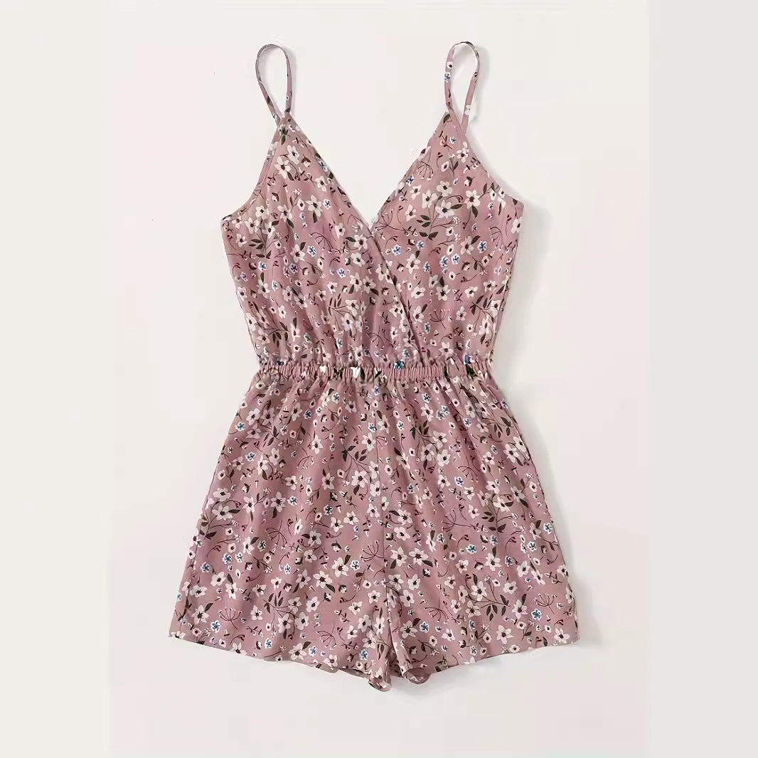 Clothing Thin Looking Suspenders Fitted Waist Jumpsuit Shorts