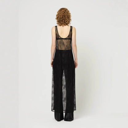 Spring Summer Clothing See Through Hollow Out Cutout Lace Blouse Dress