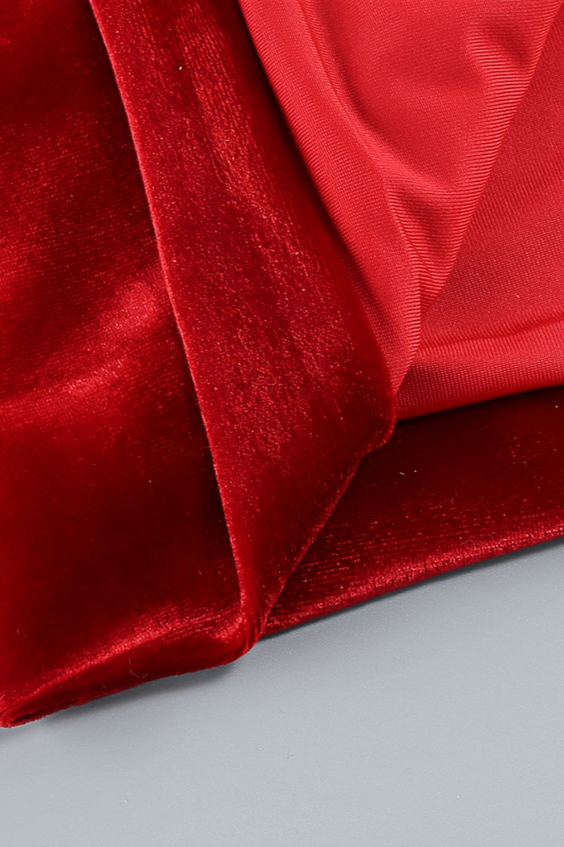 Megas Red 3d Split Maxi Dress