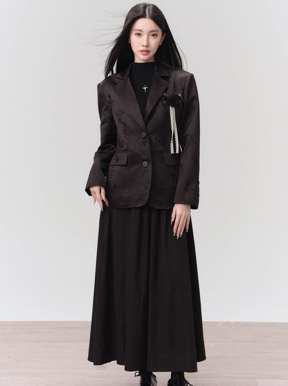Gothic High-neck Cross Embellished Maxi Dress