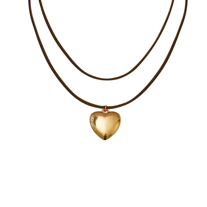 Adjustable Korean Velvet Choker With Big Heart Pendant Necklace