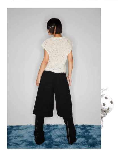 Textured Cream Cap Sleeve Blouse