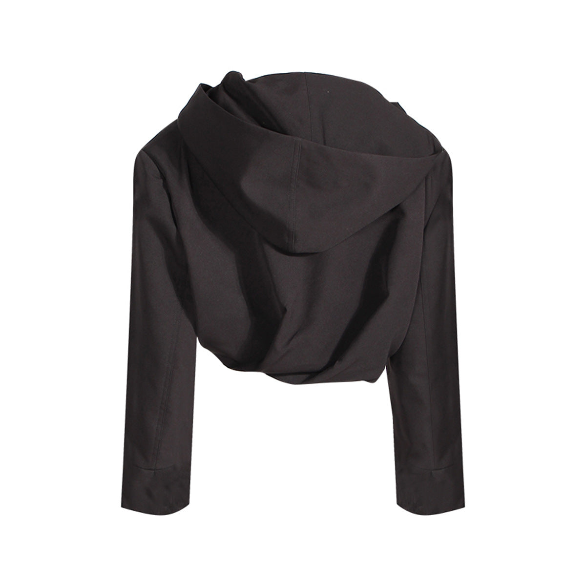 Niche Design Coat Autumn Fashionable Asymmetric Fold Zipper Loose Crop Top