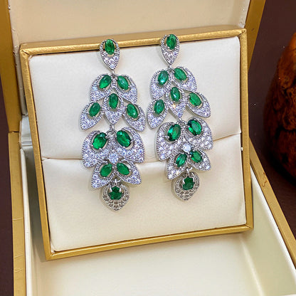Avangeline Zircon Leaf Earrings