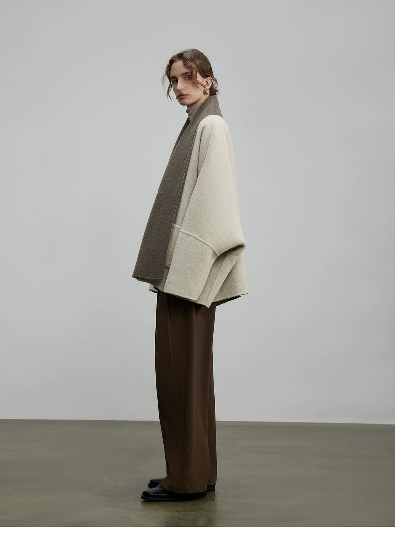 Two-tone Reversible Wool Cardigan
