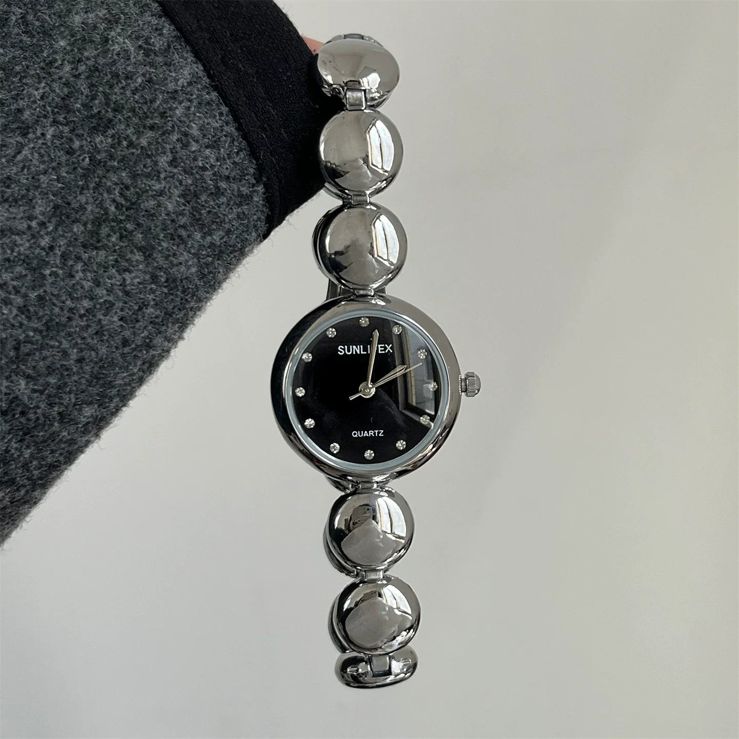 Small Dial Gold Bead Bracelet Watch