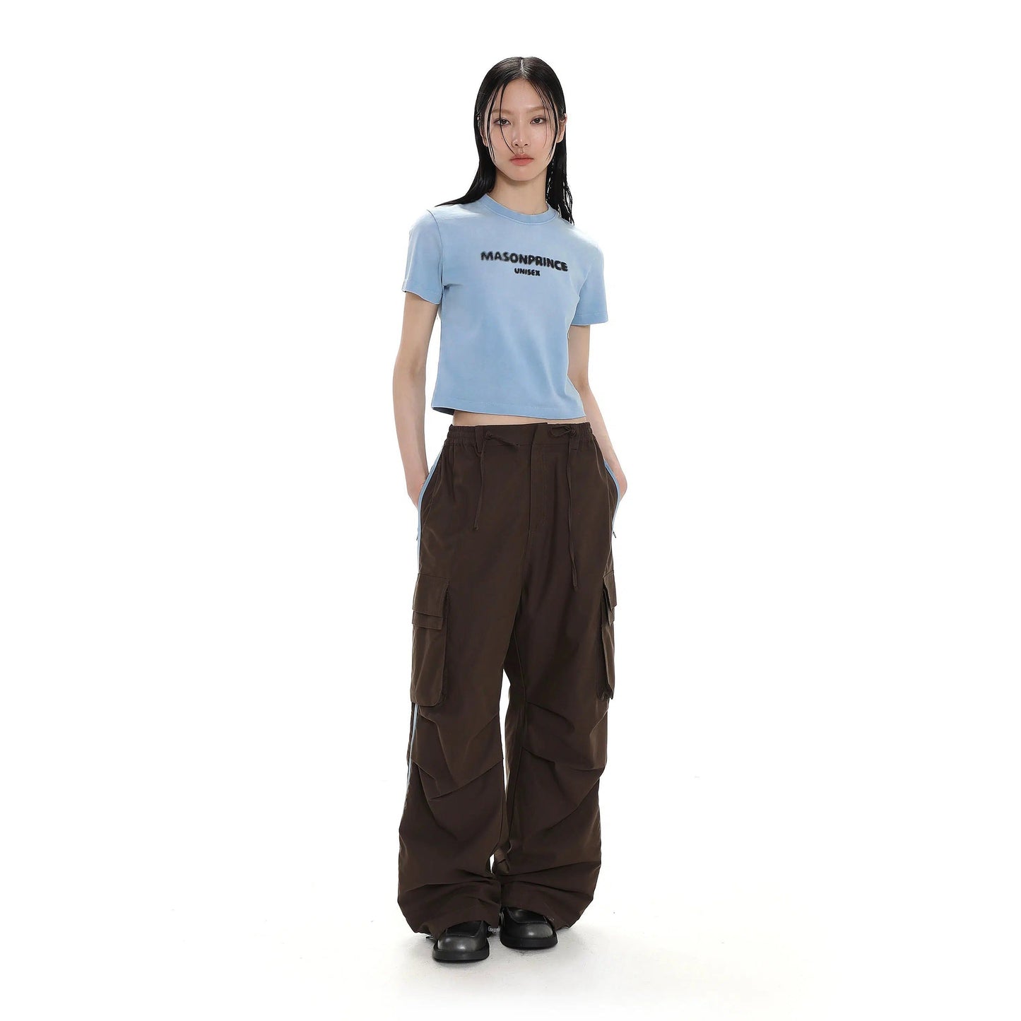 Cropped T-shirt With Washed Effect