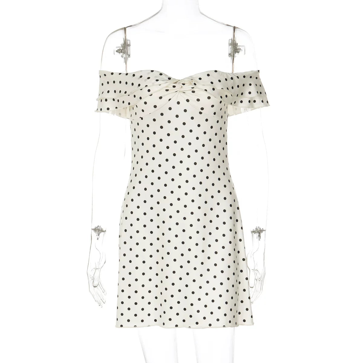 Polka Dot Off-shoulder Mini Dress