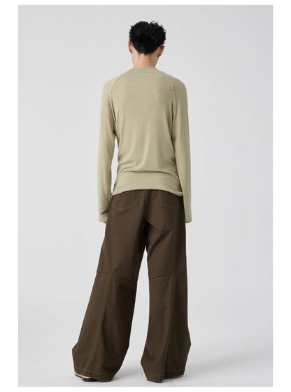 Wide Leg Brown Flared Pants
