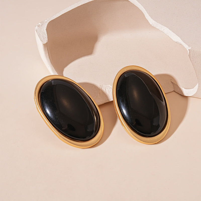 Margaret Retro Oval Drop Earrings