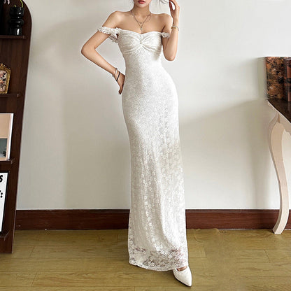 Fall Clothing Suspenders Maxi Dress High Waist Slim Color Dress