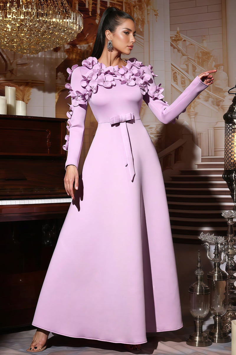 Colia Purple 3d Maxi Dress