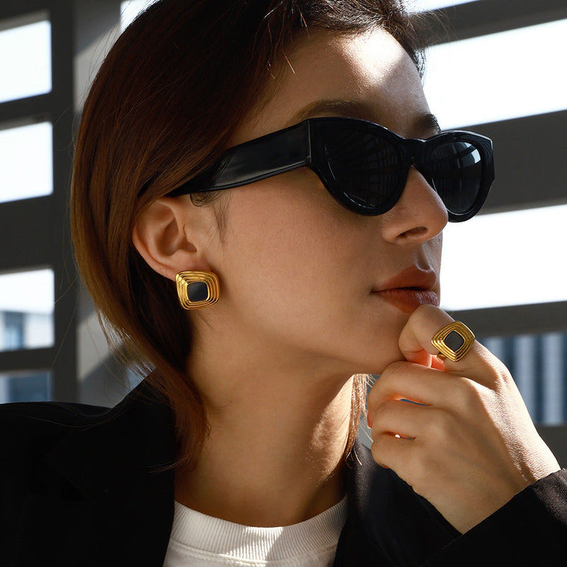 Jaia Square Stud Earrings