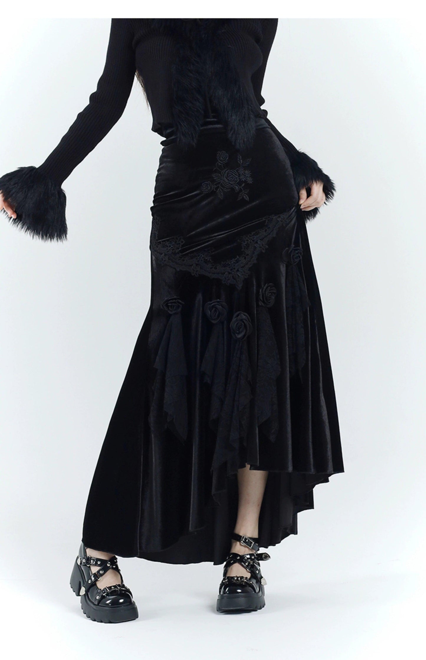 Ladyghost Gothic Velvet Maxi Dress