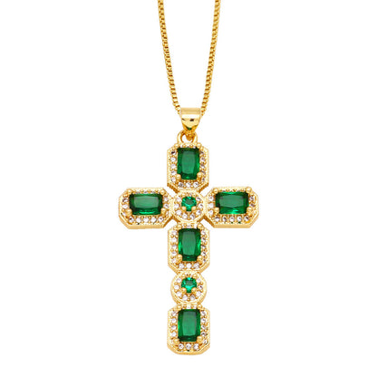 Ayva Zircon Cross Necklace