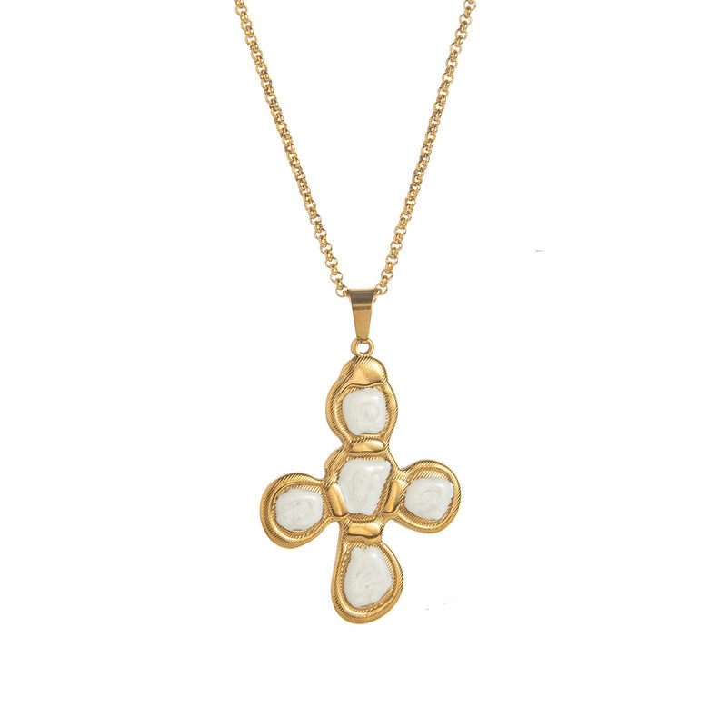 Joi Colorful Enamel Cross Necklace