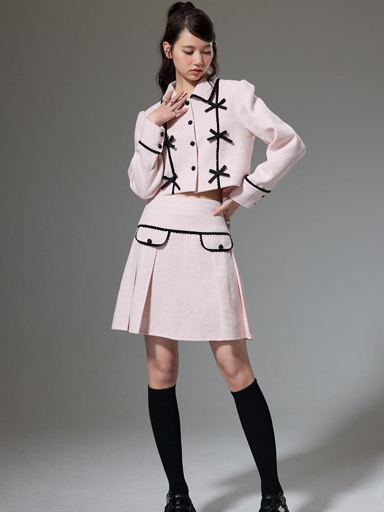 Small Fragrance Jacket & High Waist Skirt Combo
