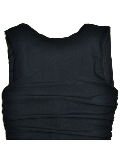 Round Neck Sleeveless Backless Pleated Midi Dress