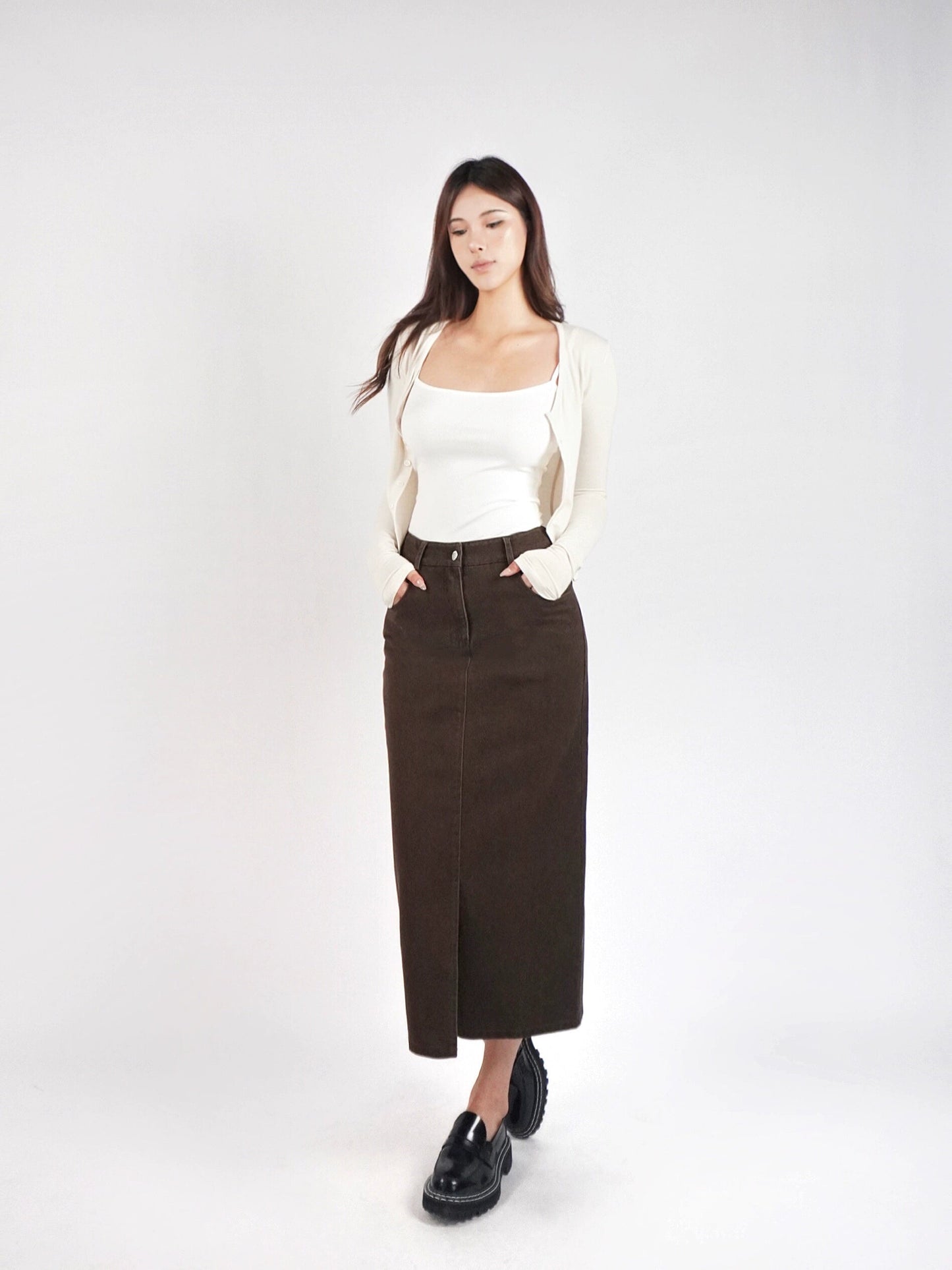 Knit Cropped Long-sleeve Cardigan