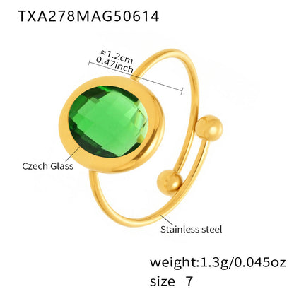 Tamiyah Inlaid Oval Gemstone Ring