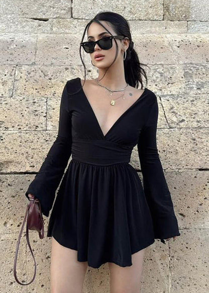 Amara - Long-sleeve Wrap Mini Dress