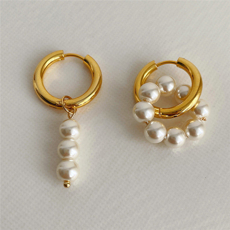 Saja Geometric Pearl Earrings