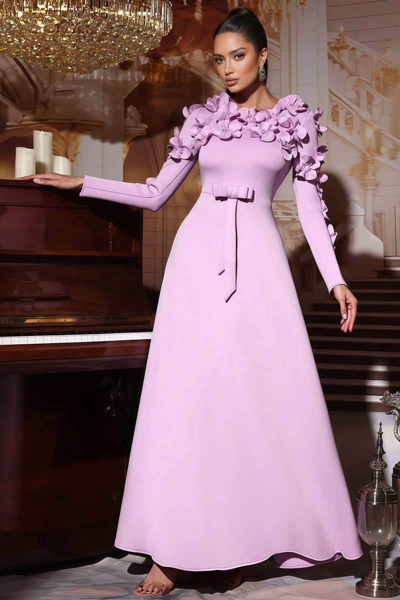 Colia Purple 3d Maxi Dress