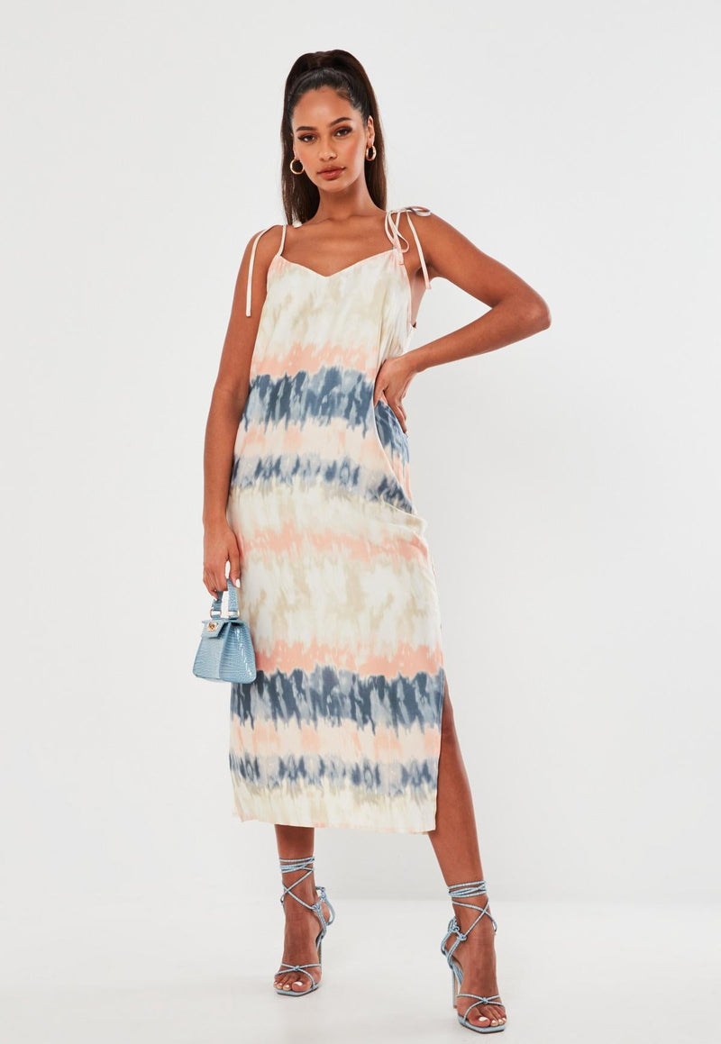 Clothing Suspender Split Tie-dyed Printed Maxi Dress