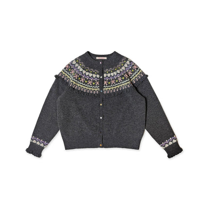 Fringe Fairisle Crochet Cardigan
