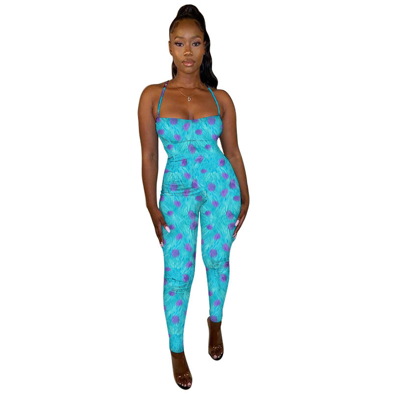 Summer One Piece Tight Contrast Color Jumpsuit