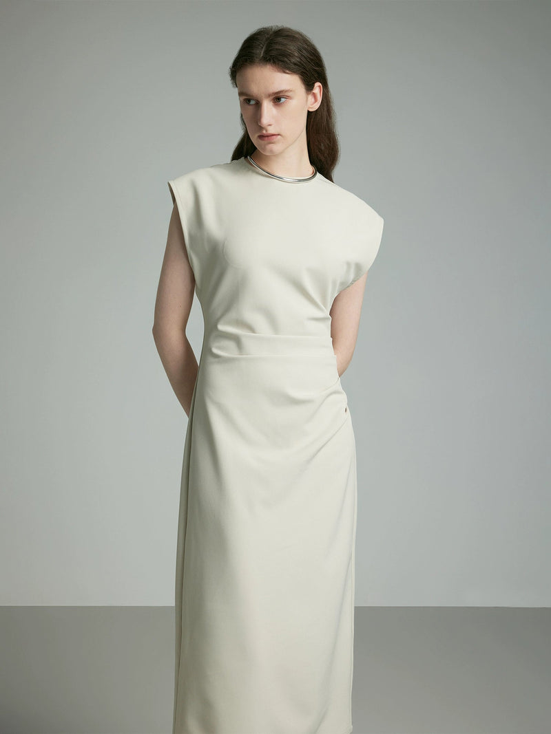 Round Neck Sleeveless Midi Dress