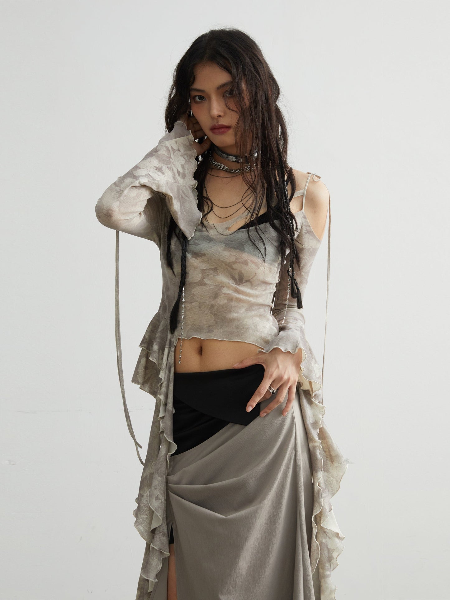 Ethereal Off-shoulder Ruffle Blouse