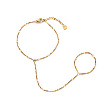Elliette Gold Plated Finger Chain Bracelet