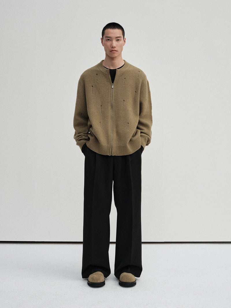 Irregular Distressed Open-knit Cardigan/vest