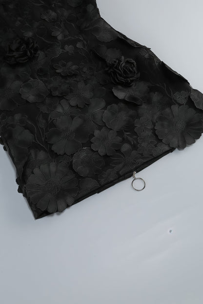 Ezrans Strapless 3d Flower Mini Dress