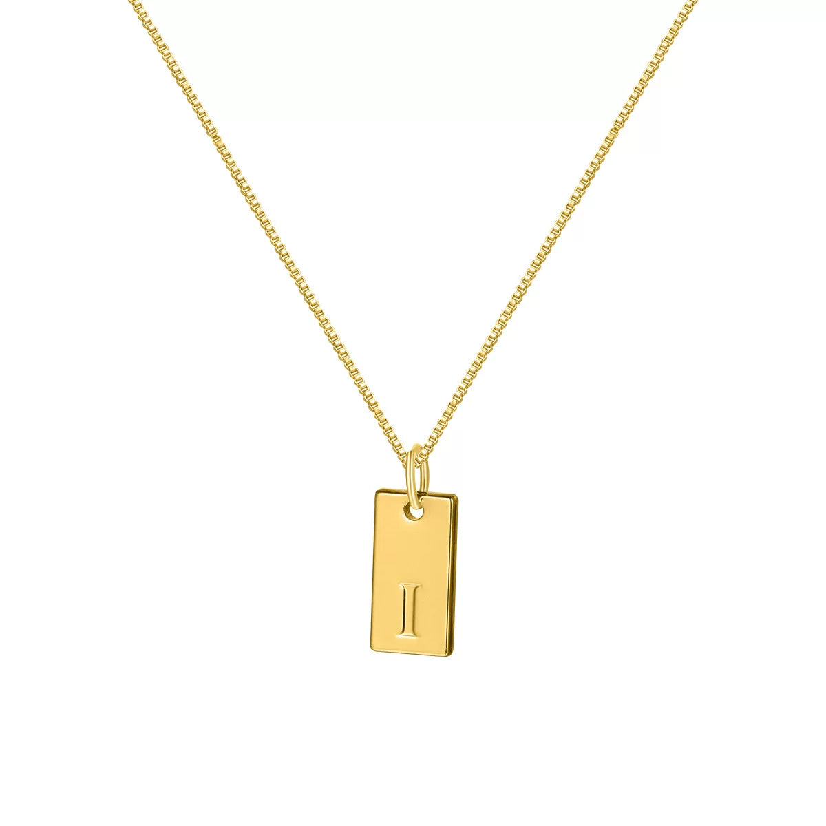 Initial Pendant Box Chain Necklace