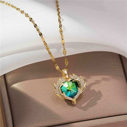 Sanvi Iridescent Heart Necklace