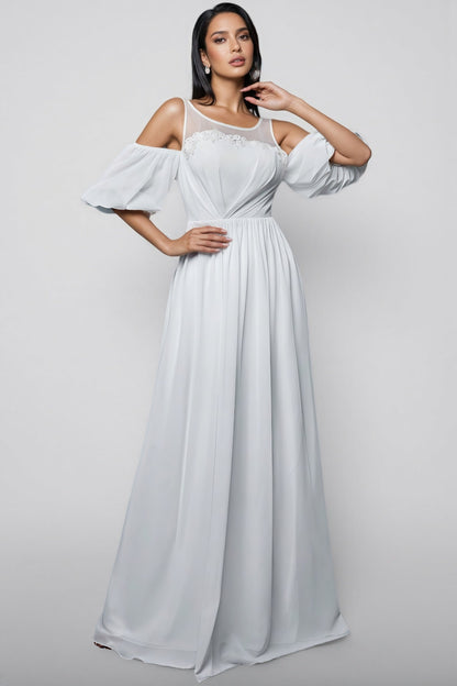 Calyxn White Short Sleeve Maxi Dress