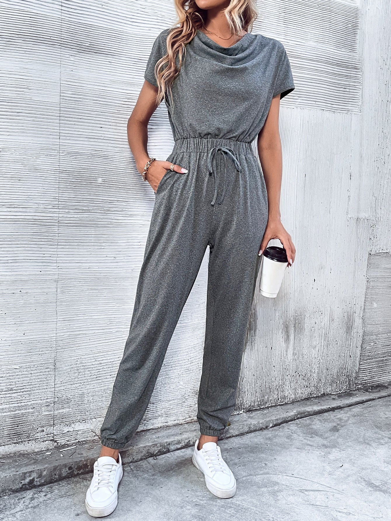 Clothing Short Sleeved Wide Leg Jumpsuit