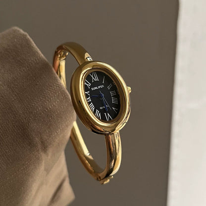 Oval Gold Bracelet Watch