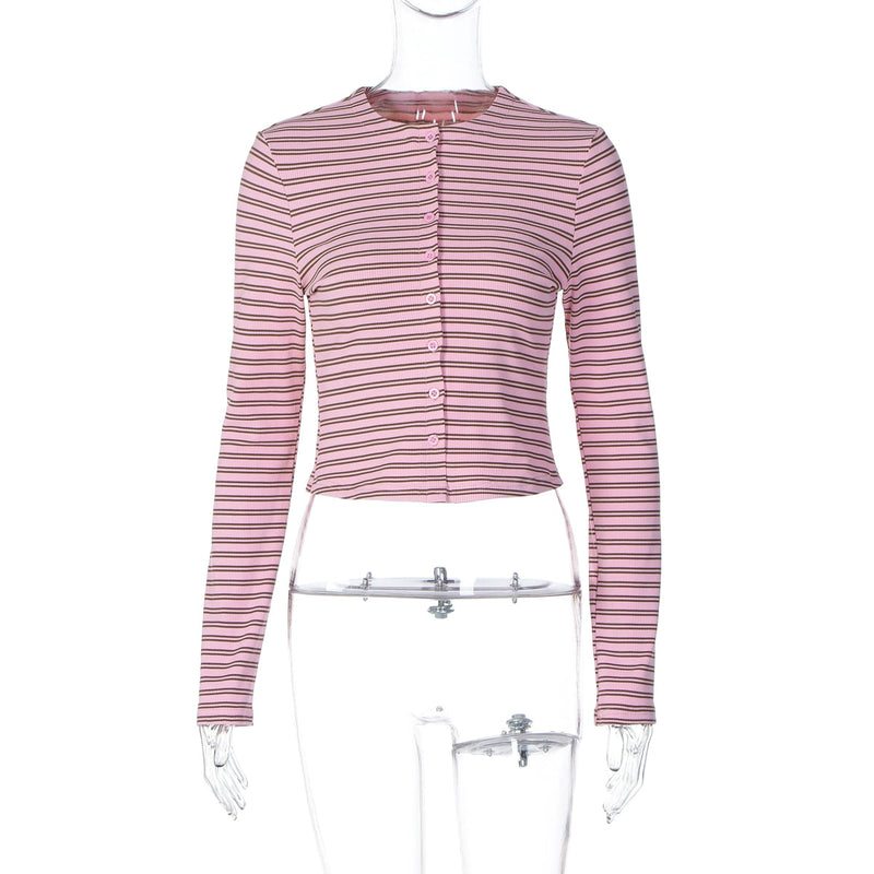 Bo Striped Button-up Cardigan