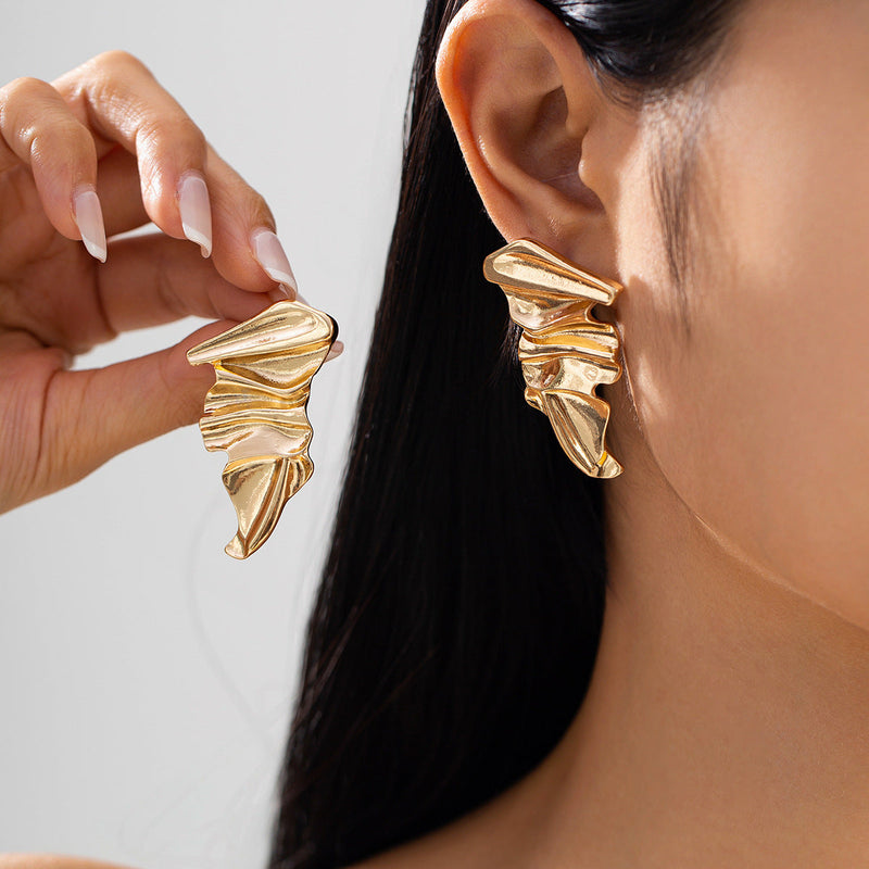 Eila Pleated Statement Earrings
